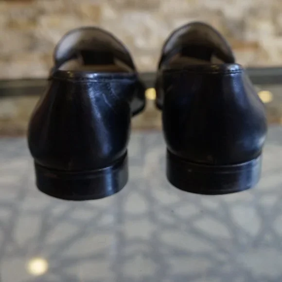 Bruno Magli Black Leather Slip on loafers men SZ 9 - Picture 5 of 10